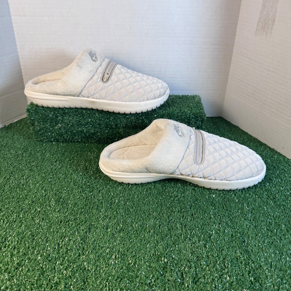 Nike Burrow SE Sail White Quilted Slipper Mules DQ0667-100 Womens 11 Mens 9.5